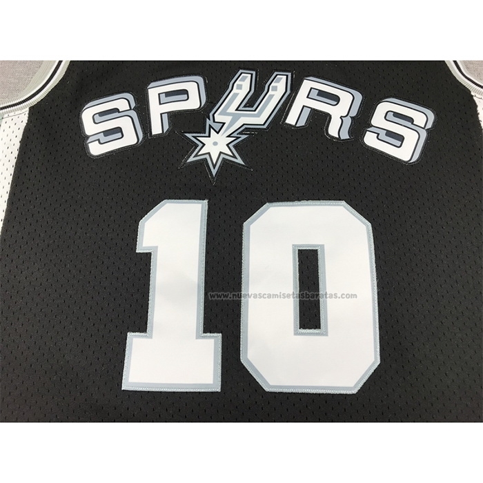 Camiseta San Antonio Spurs Dennis Rodman NO 10 Mitchell & Ness 1993-94 Negro